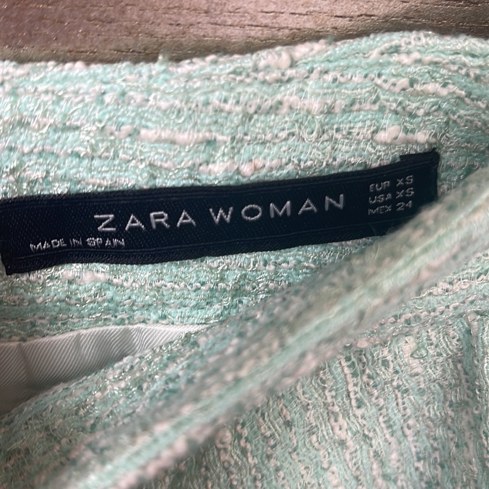 Zara Mint Green Tweed Peplum Skirt - Picture 6 of 7